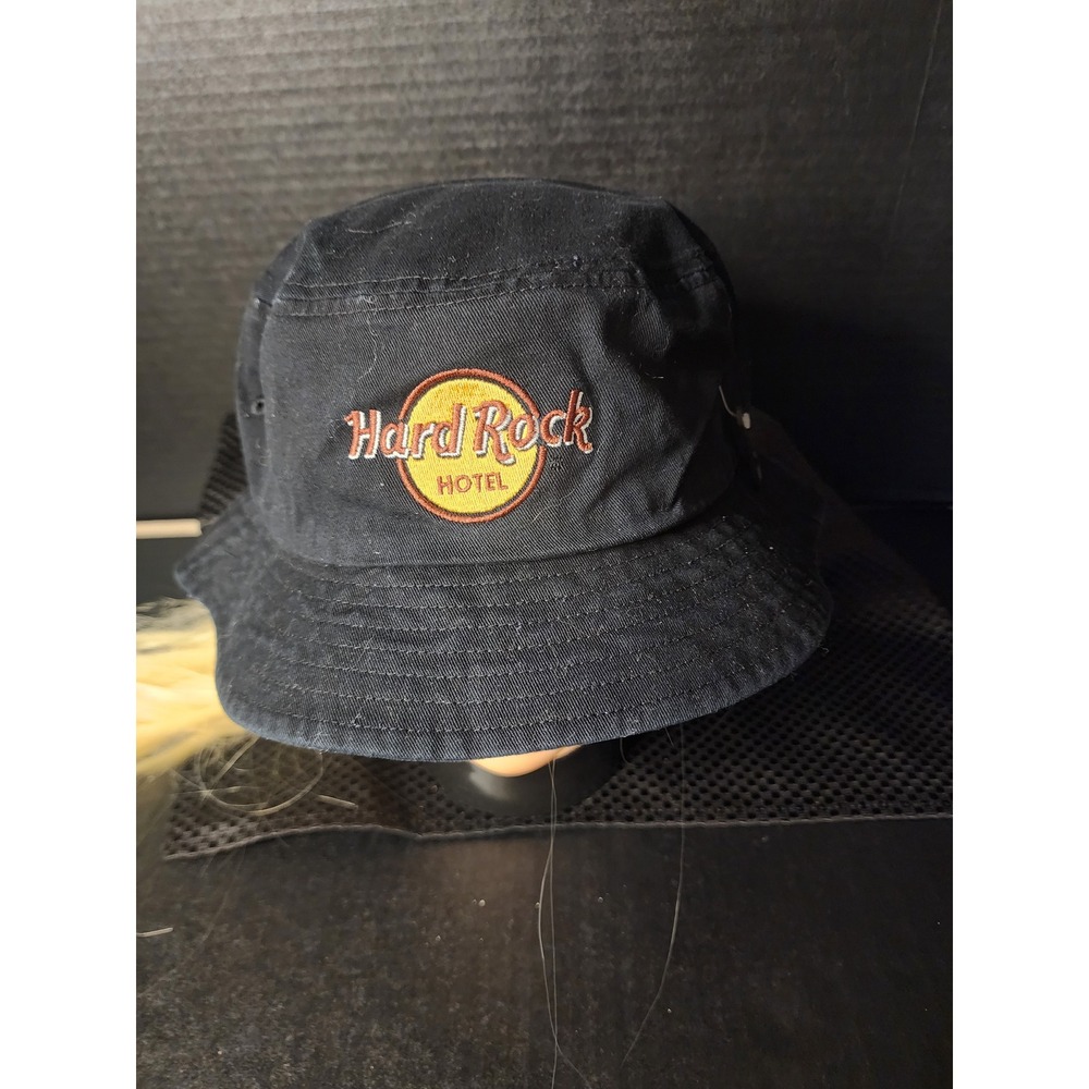 Hard Rock Hotel Bucket Hat Black Cotton Embroidered Logo Sun Cap Mens Womens